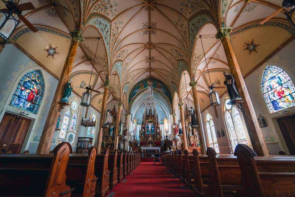 The interior of the Painted Churches of Texas, one of the most hidden gem day trips from Houston