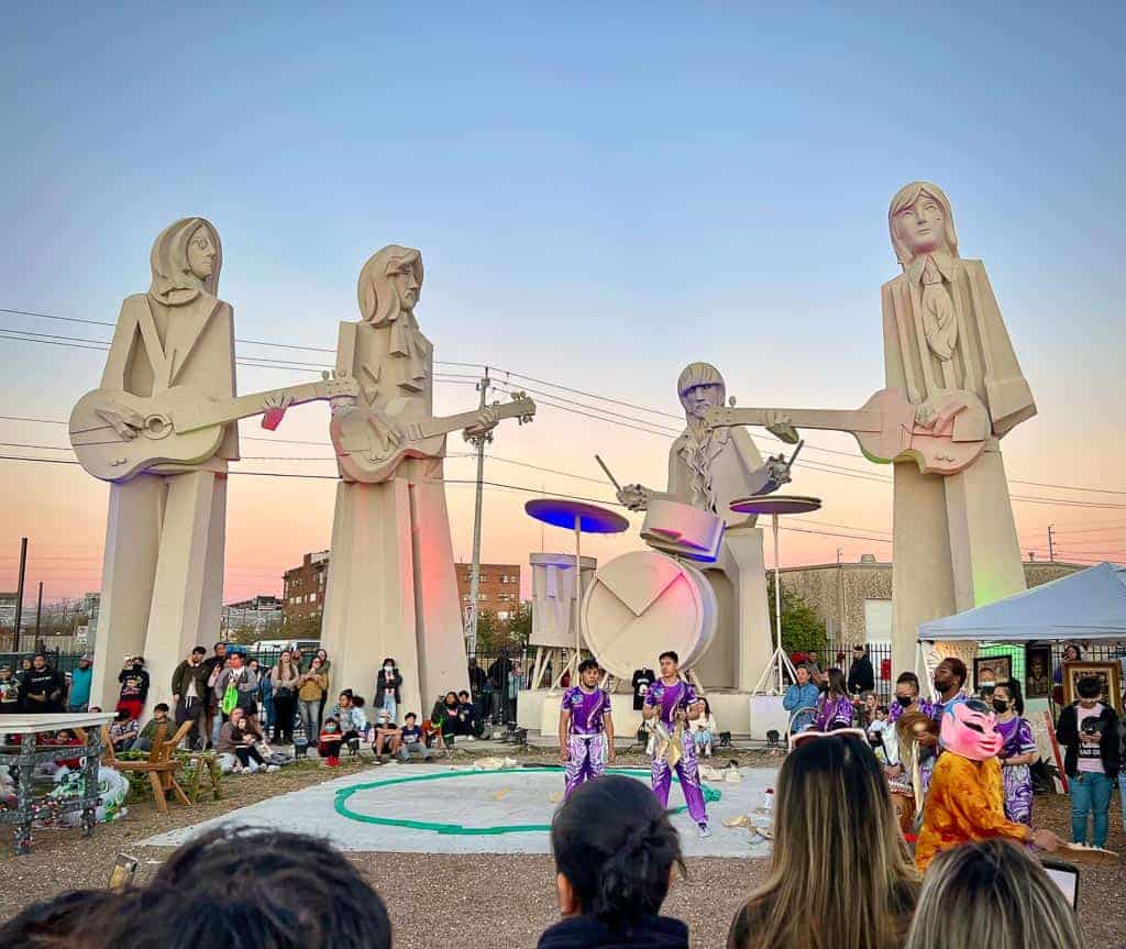 Giant Beatles Statues in weekend Houston itinerary