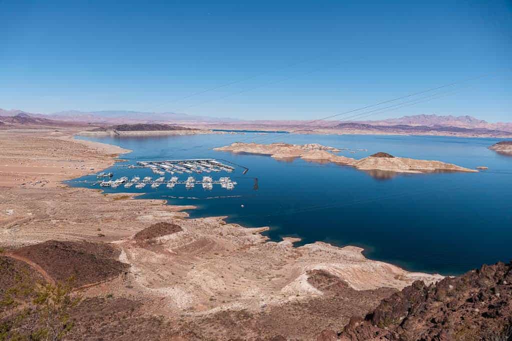 Lake Mead Overlook of Marina from The Hoover Dam