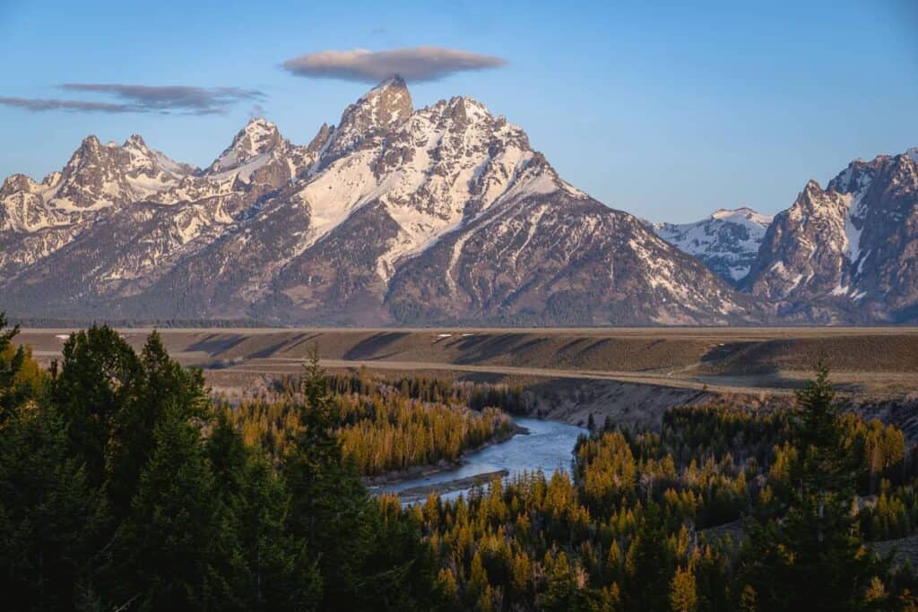 snake river grand teton overlook in late spring, a best time to visit grand teton national park