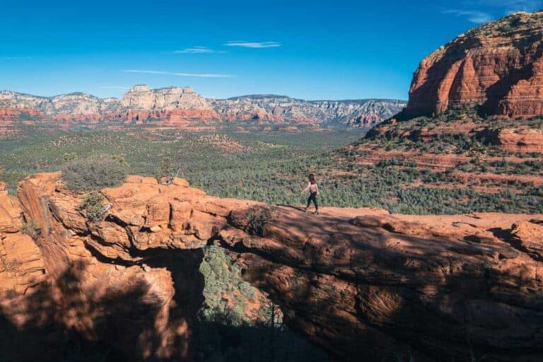 Day trip nomad on Devil's Bridge in Sedona o a northern arizona road trip