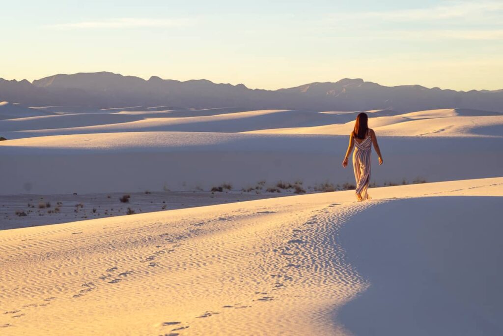 sunset hour white sands photography