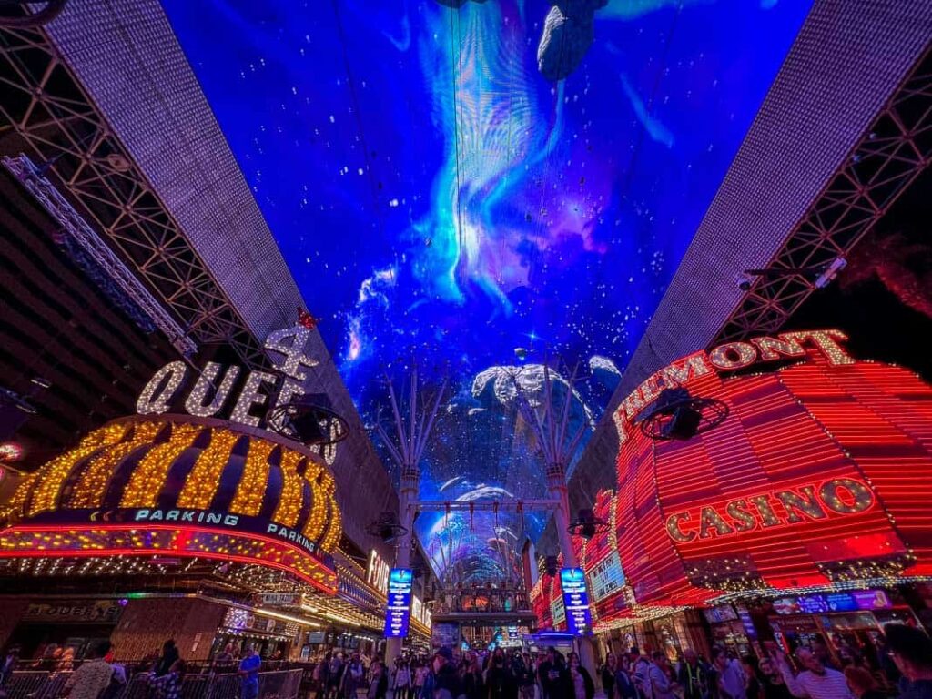 The World's Largest LED Screen on Fremont Street a stop on a las vegas food tour