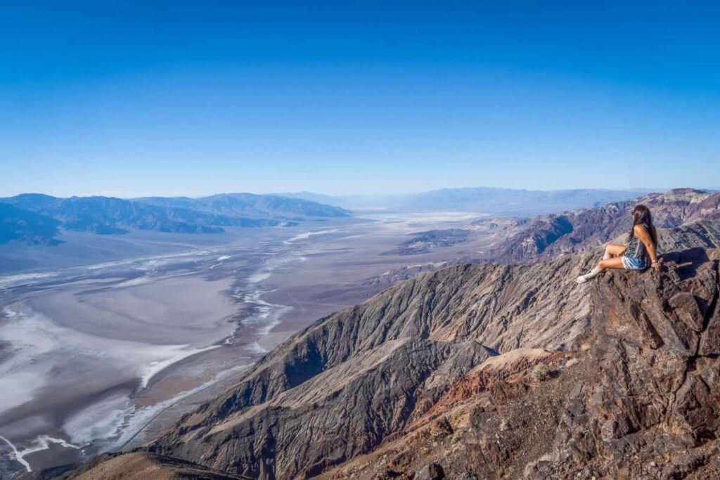 cat xu in the panoramic views from dante's point from a driving tour to death valley from las vegas, one of the best spots on a one day in death valley itinerary
