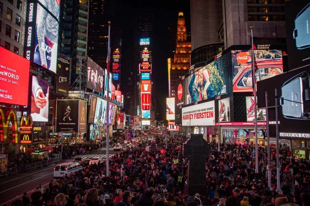 NYC lights and billboards on Times Square