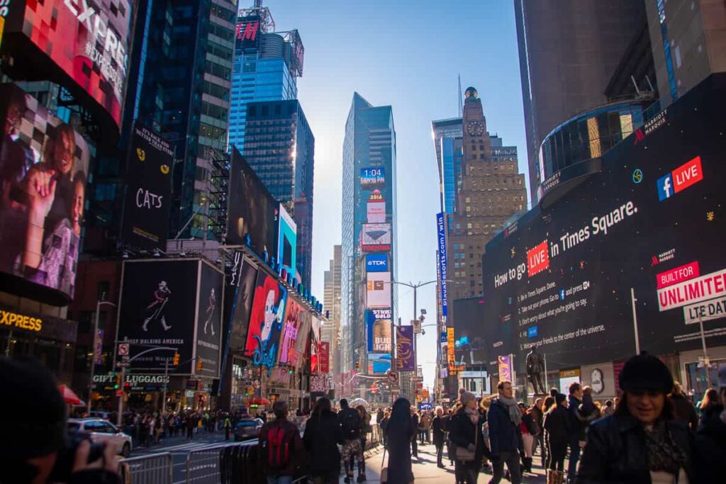 times square in manhattan new york city in the day