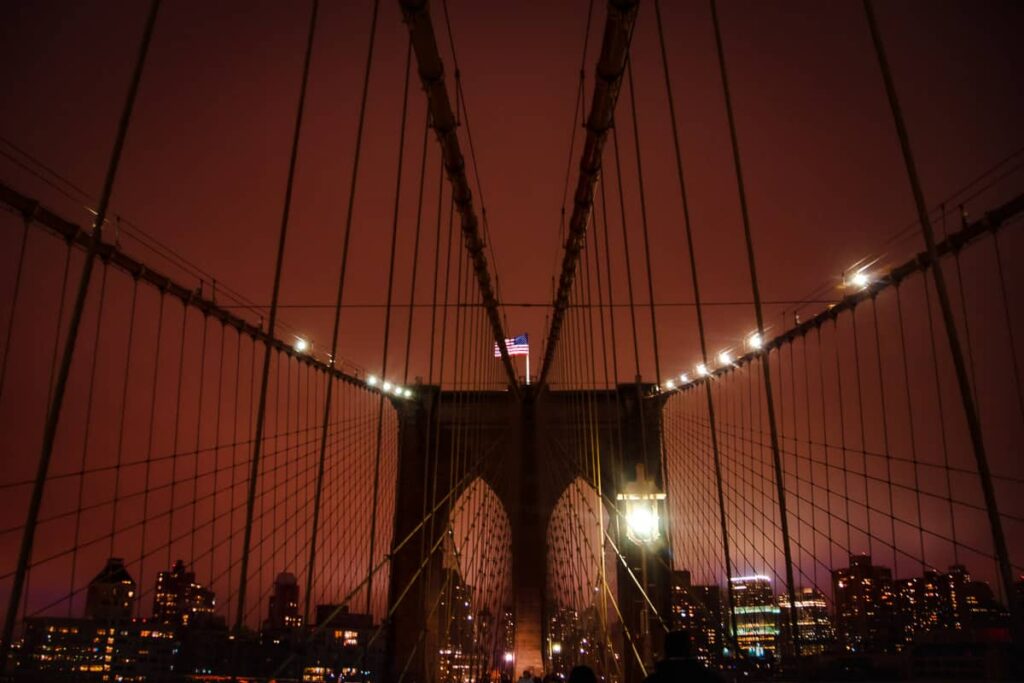 Light pollution on Brooklyn Bridge