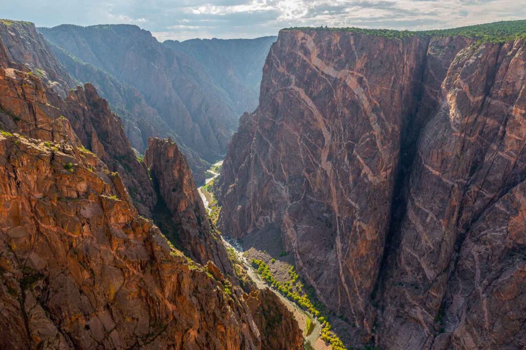 Steep granite cliffs of the Black Canyon of the Gunnison