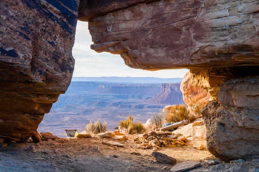 the canyonlands through a rock arch