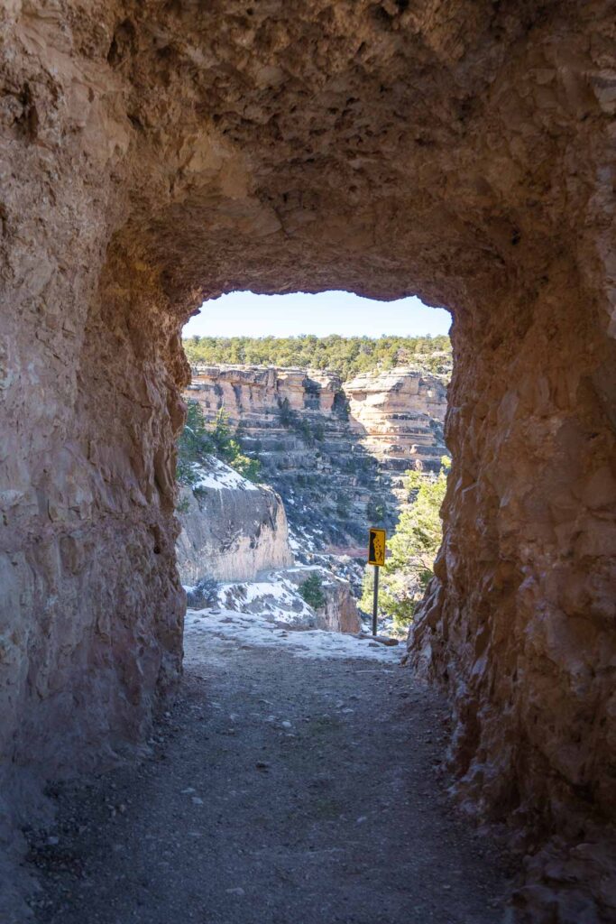 the tunnel on the bright angel trail