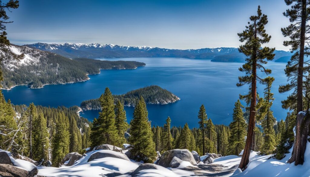 Inspiration Point in emerald bay state park in south lake tahoe
