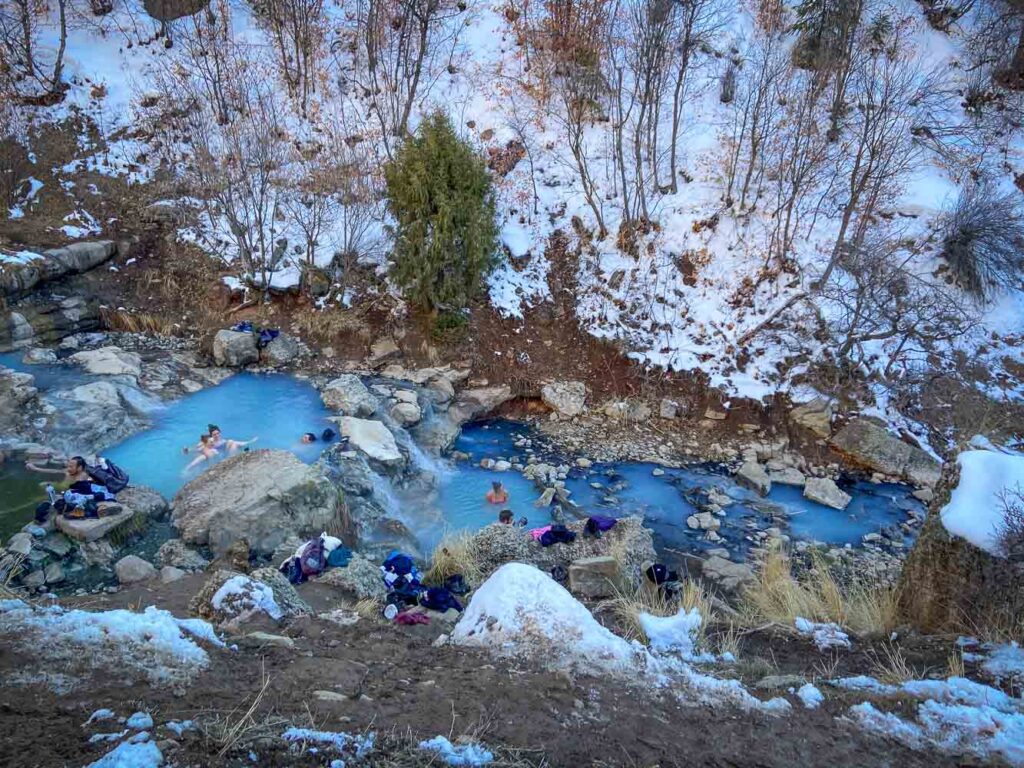 the blue pools of Spanish fork hot springs