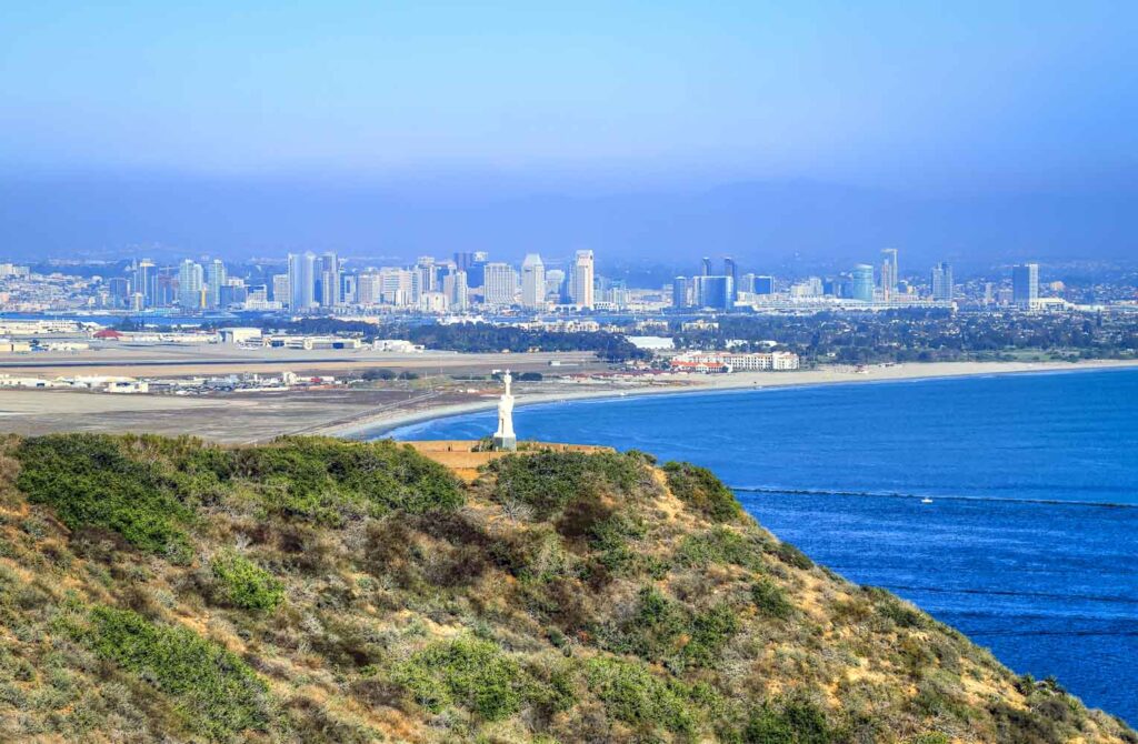 View of San Diego, California from the Cabrillo National Monument at Point Loma.