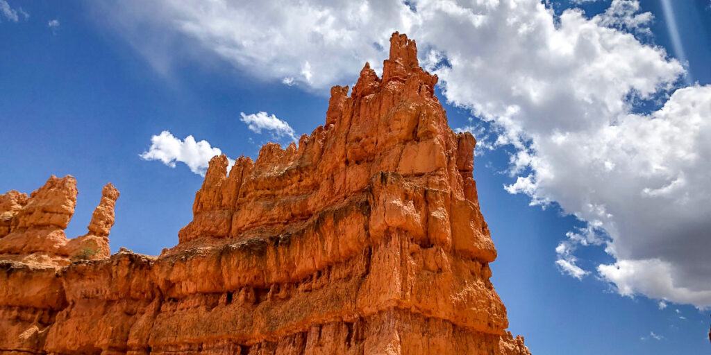 sandstone formation under sunny sky at Bryce Canyon National Park