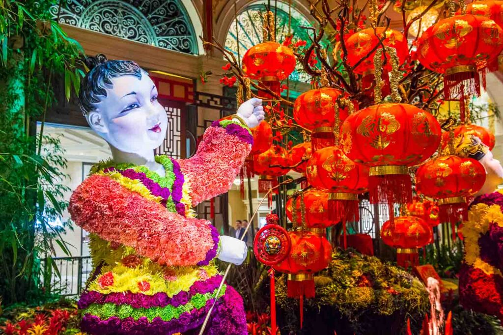 Chinese New year in Bellagio Hotel Conservatory & Botanical Gardens