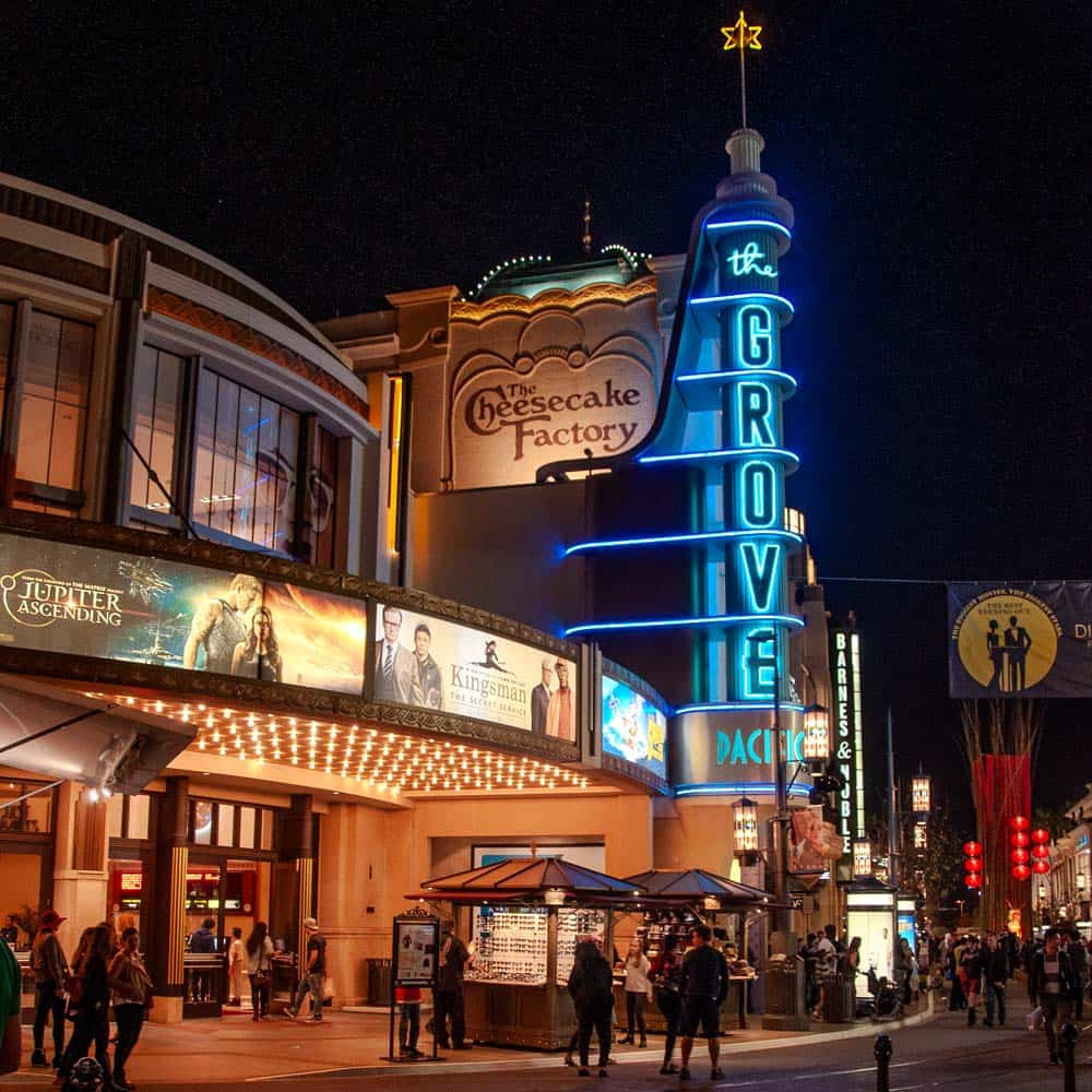 The Grove sign and shopping complex in west hollywood