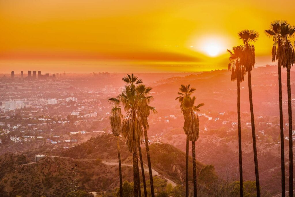 Sunset from Griffith Park on a one day in los angeles itinerary