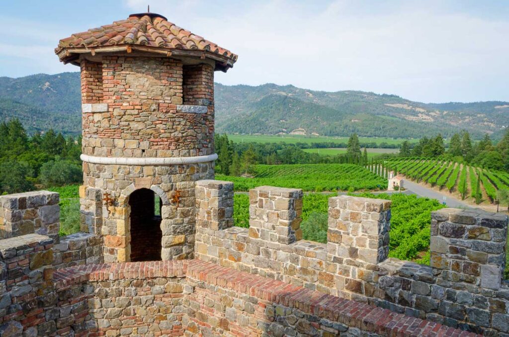View on Napa Valley from Castello di Amorosa, California