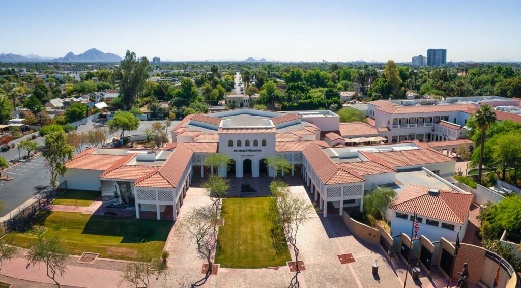 Aerial View Of Garden Of Heard Museum In Phoenix, Arizona, United States.