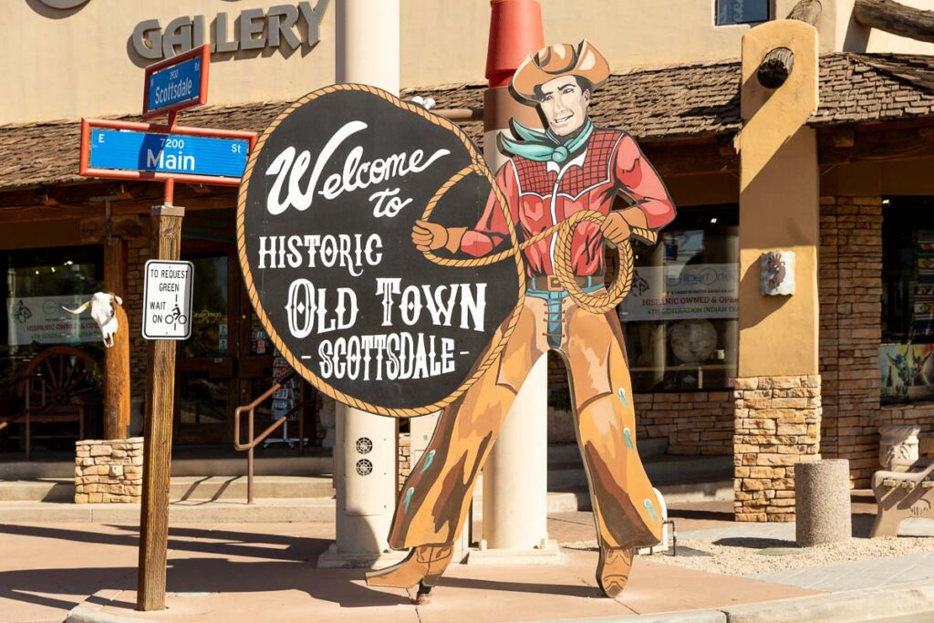 Phoenix Old Town Scottsdale Cowboy Sign