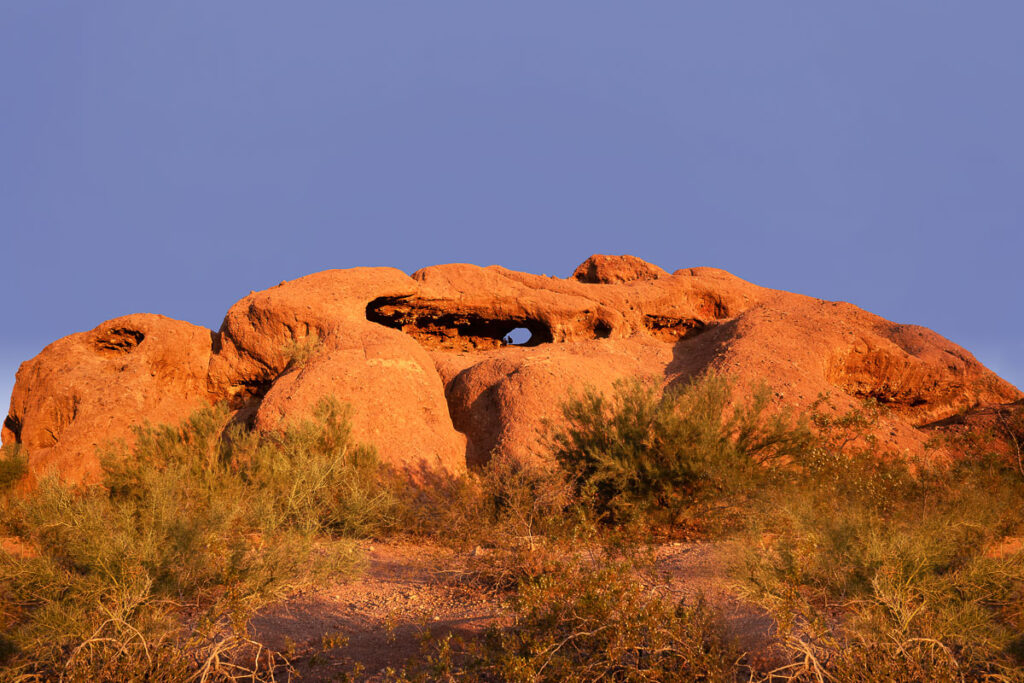 Phoenix Papago Park Hole Trail during one of the best time to visit phoenix, arizona