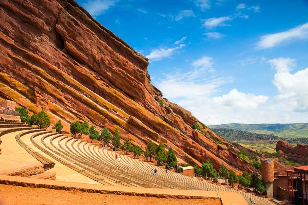 Red Rock Amphitheatre on a sunny day is a must on a one day in Denver itinerary