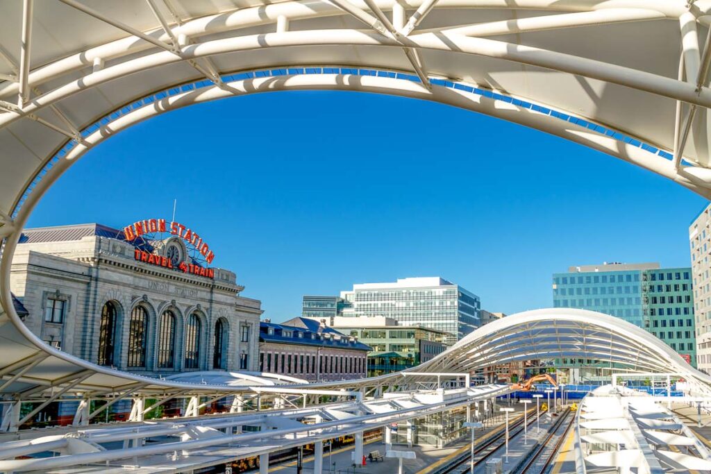 New Union Station train depot in downtown Denver, Colorado part of lower downtown redevelopment project