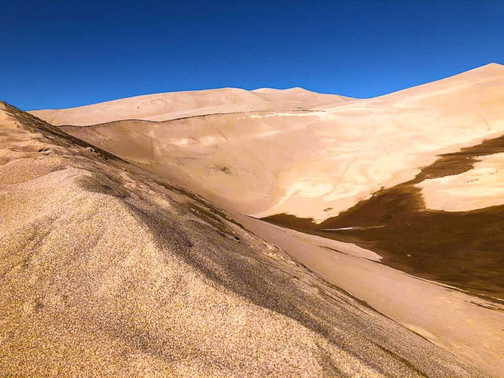 Up-close of the sand dunes in Great Sand Dunes National Park