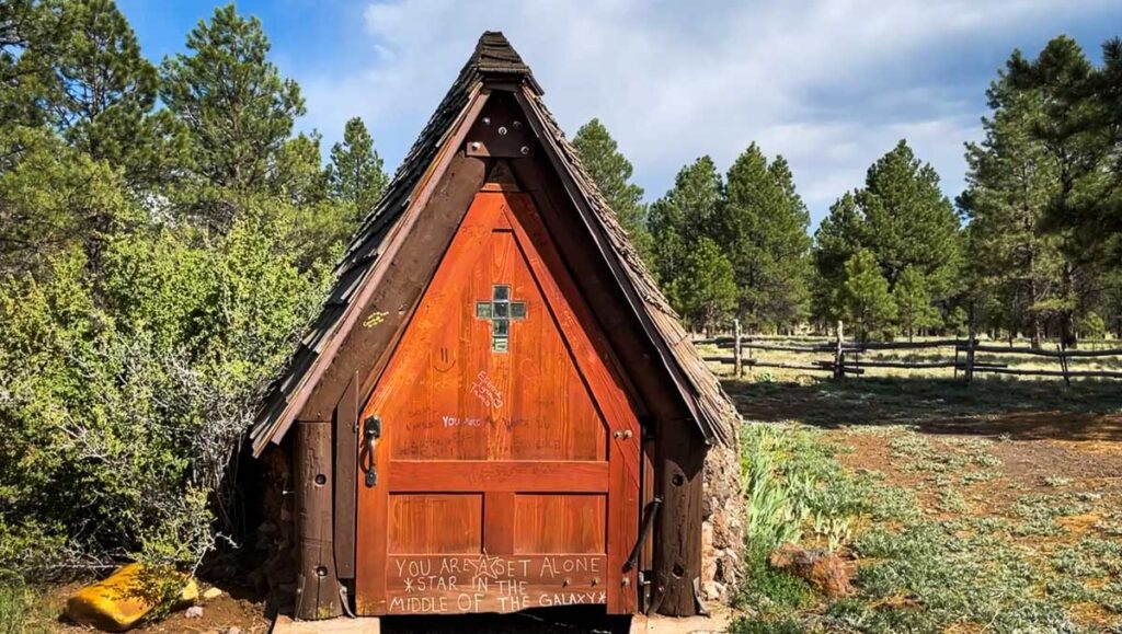 Small Chapel in Flagstaff among the pine trees