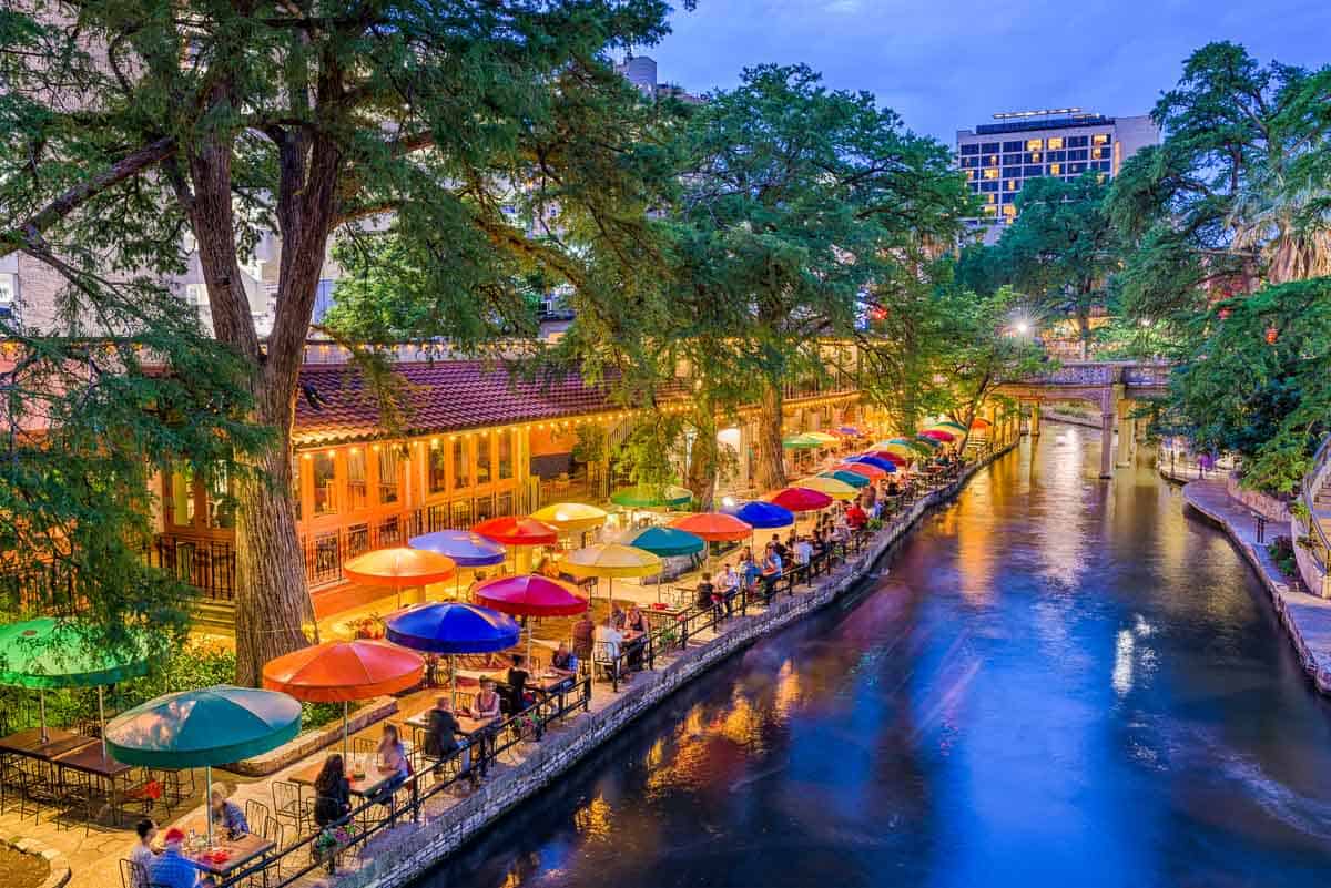 San Antonio, Texas, USA cityscape at the River Walk.