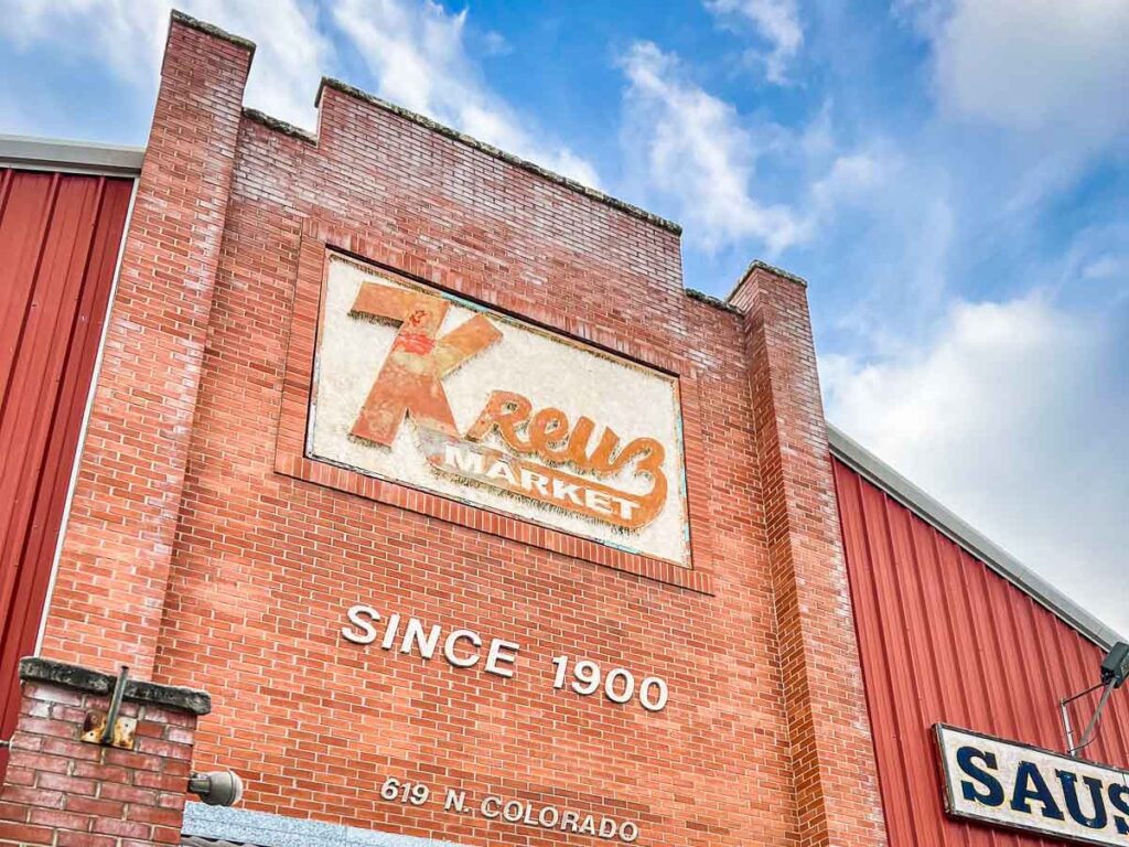 Kreuz barbeque brick building in lockhart texas, just outside austin