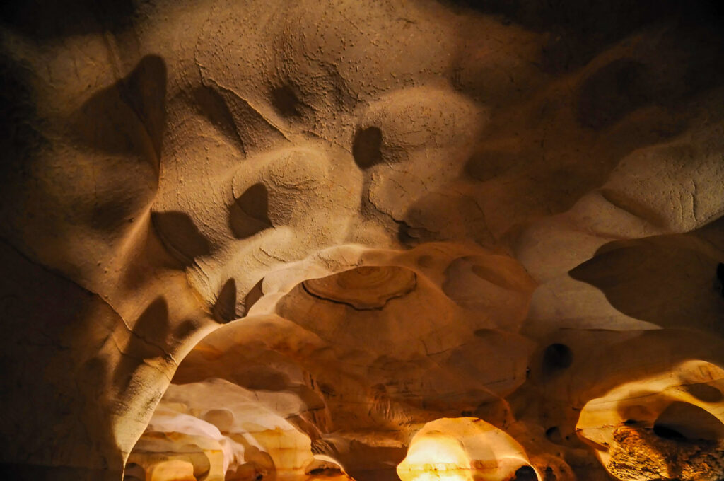 Texas Longhorn Cavern ceiling glowing orange