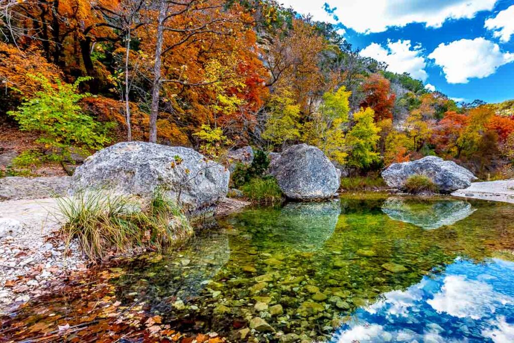 Beautiful Fall Foliage of Lost Maples State Park, Texas