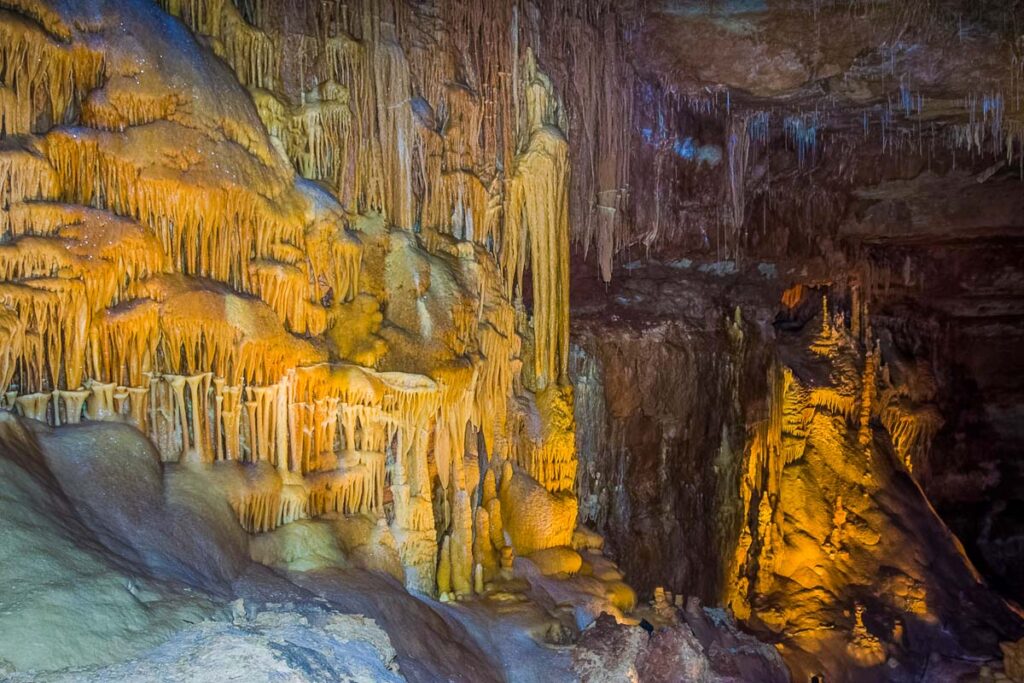 Texas Natural Bridge Caverns of stalactite formations, one of the closest day trips from san antonio