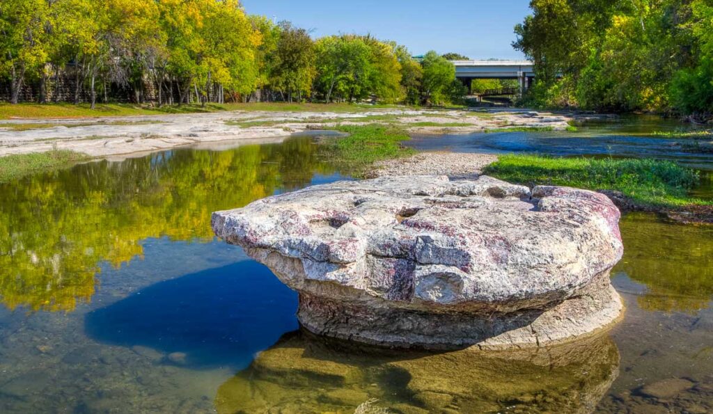 Texas iconic Round Rock on the river