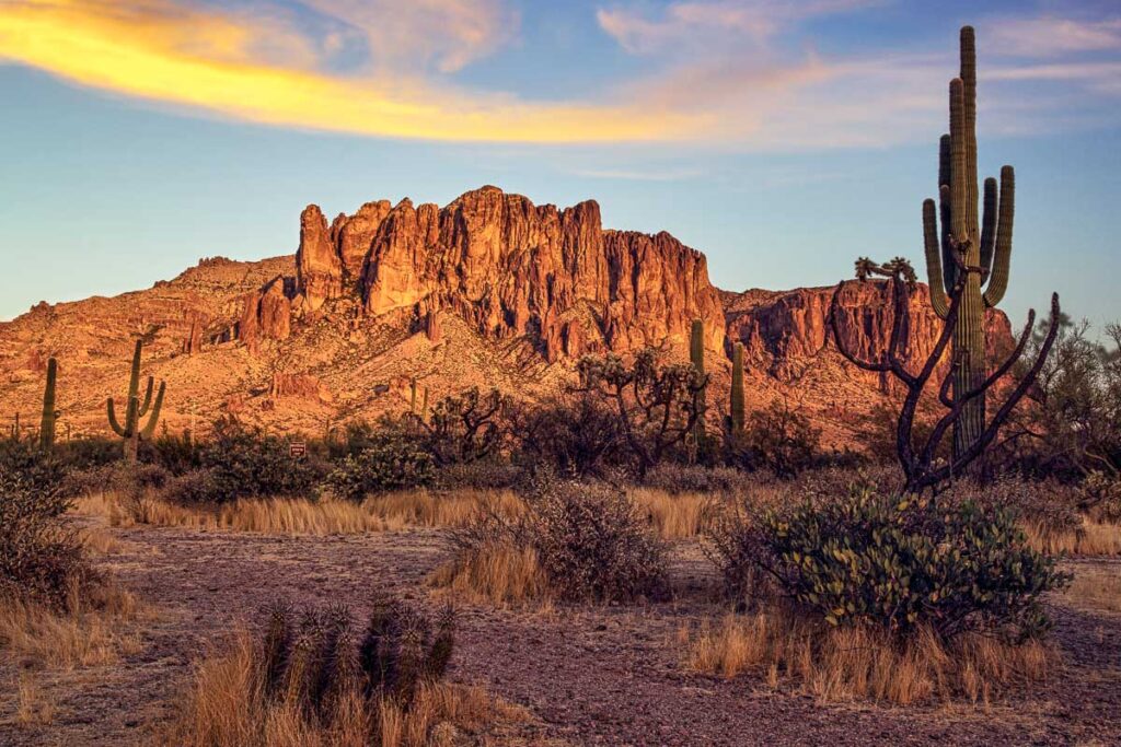 Superstition Mountain in the Sonoran Desert near Phoenix, Arizona