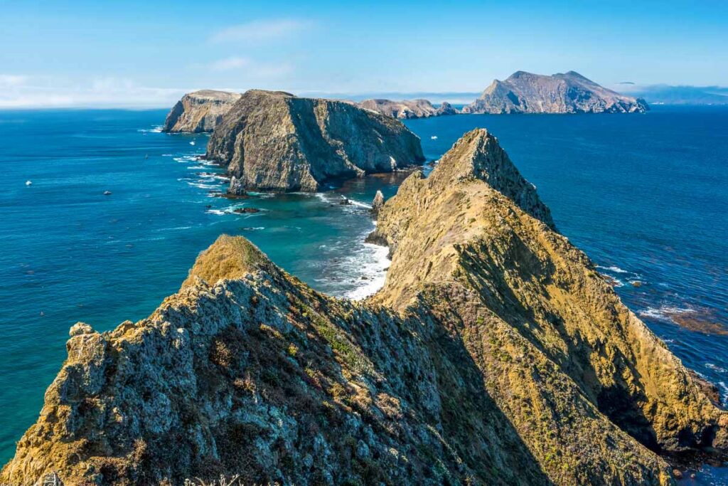 Mountain Ridges Rise High Over The Pacific Ocean in Channel Islands National Park