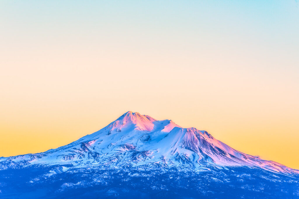 scenic view of mt Shasta when sunset in California,usa.