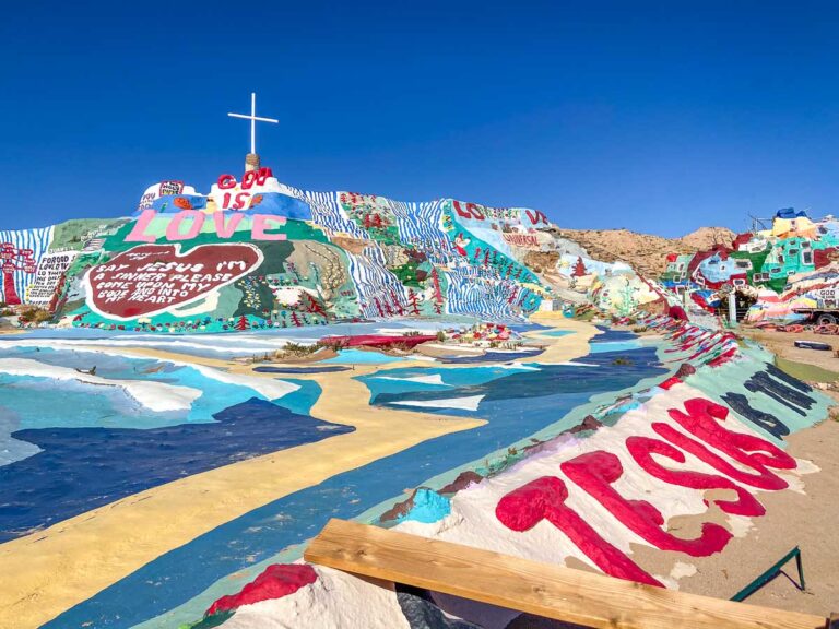 The colorful salvation mountain in Niland, California