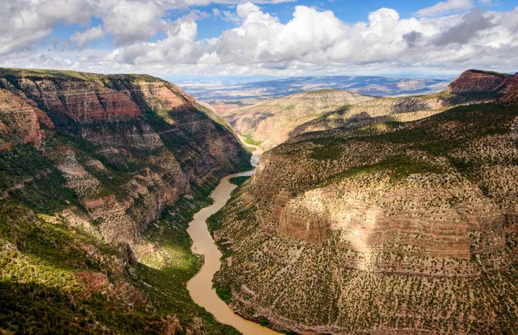 The deep valleys of Dinosaur National Monument