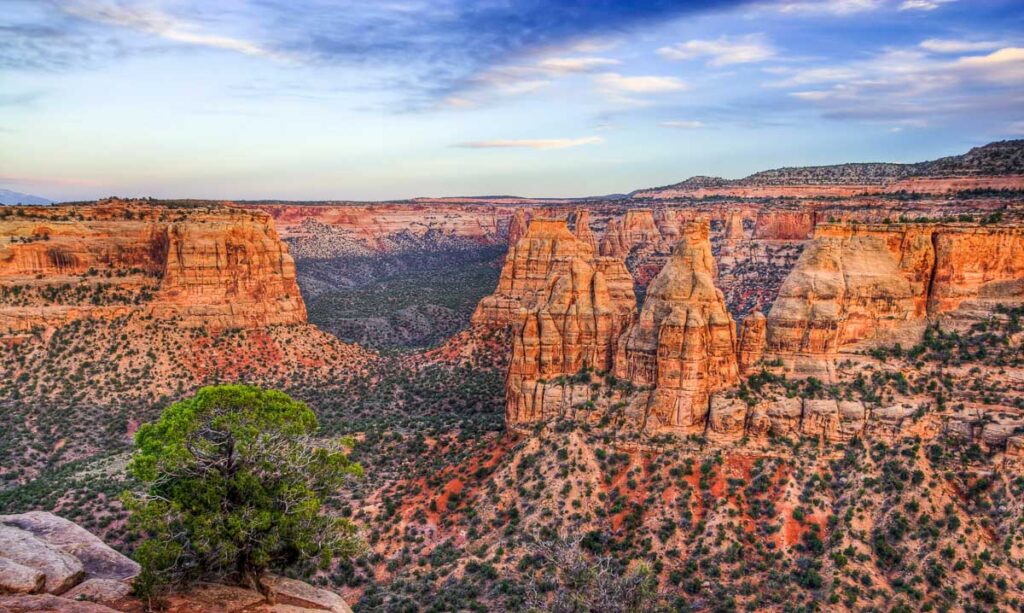 The red rock formations on the Colorado National Monument