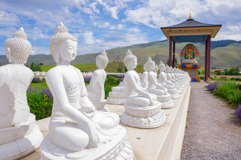 One section of the Garden of One thousand Buddhas near Arlee, Montana.