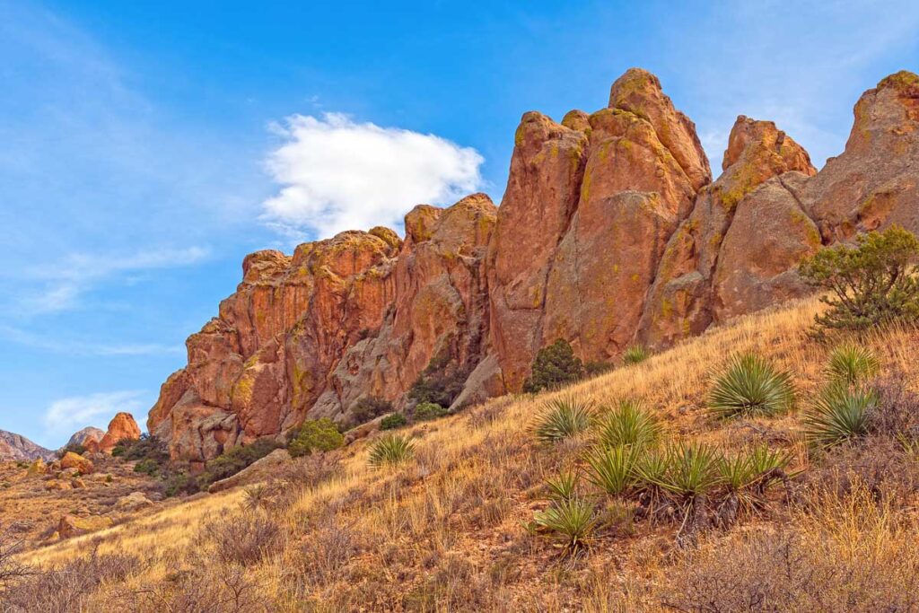 Red Rock Escarpment Rising From the Desert Floor in the Organ Mountain Desert Peaks National Monument in New Mexico