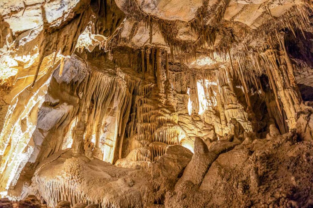 Rock formations inside of the Lehman Caves in Great Basin National Park, Nevada