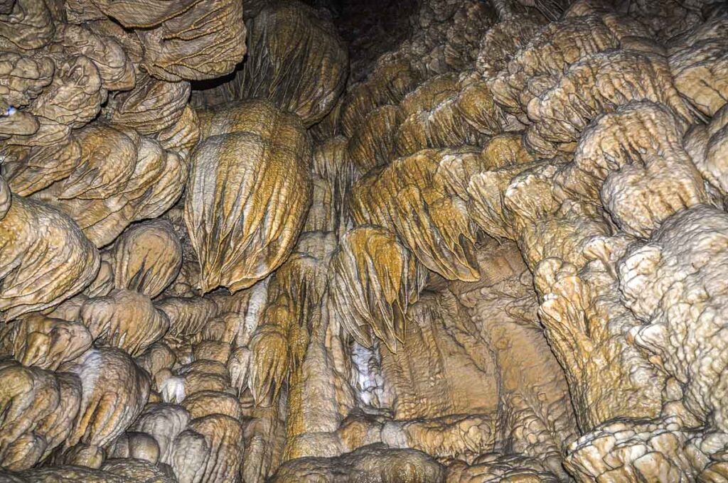 Formations on a cave walls at the Oregon National Caves Monumant