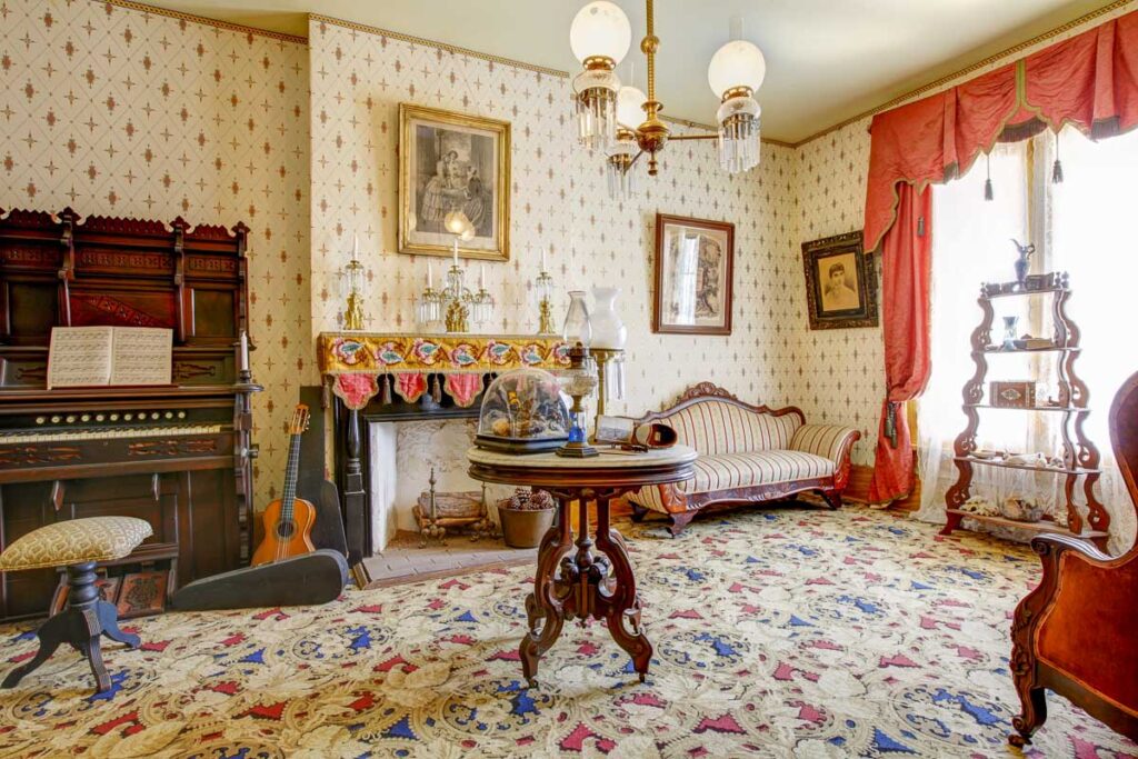 Room in Whaley House Museum, old town of San Diego