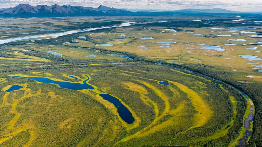 Aerial view of Alaska, Kobuk Valley National Park Wetlands