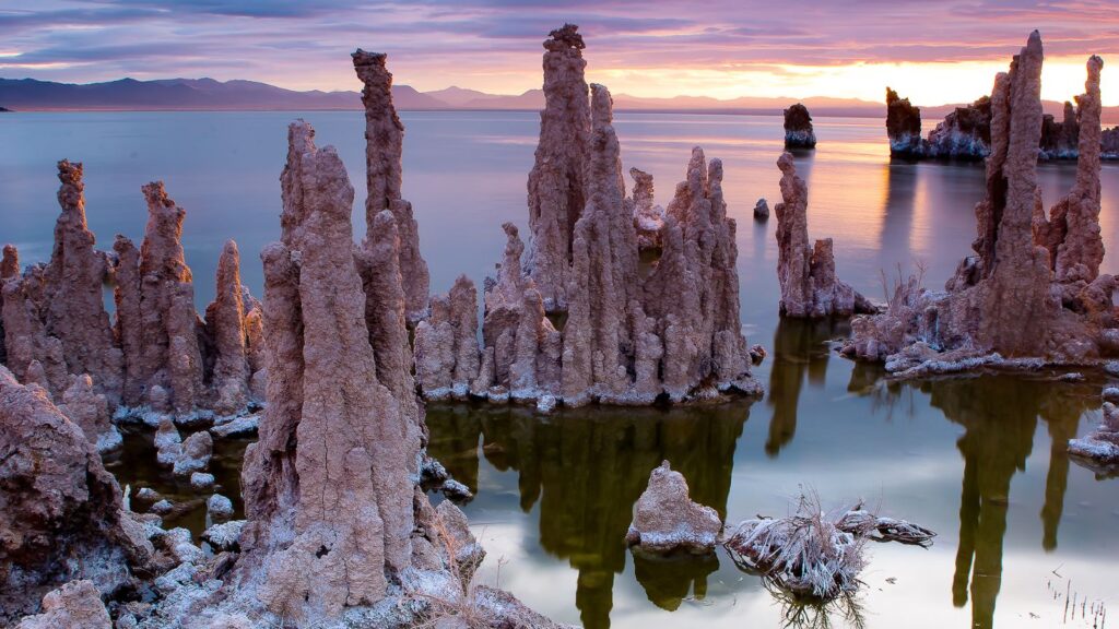 saline soda lake in Mono Lake