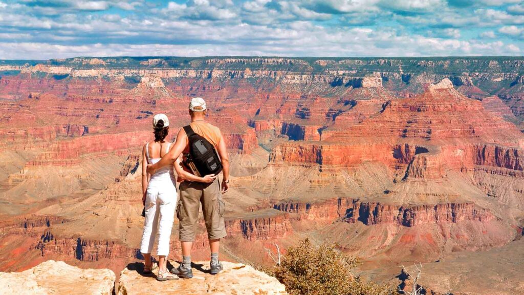 Couple Enjoying Beautiful Grand Canyon Landscape