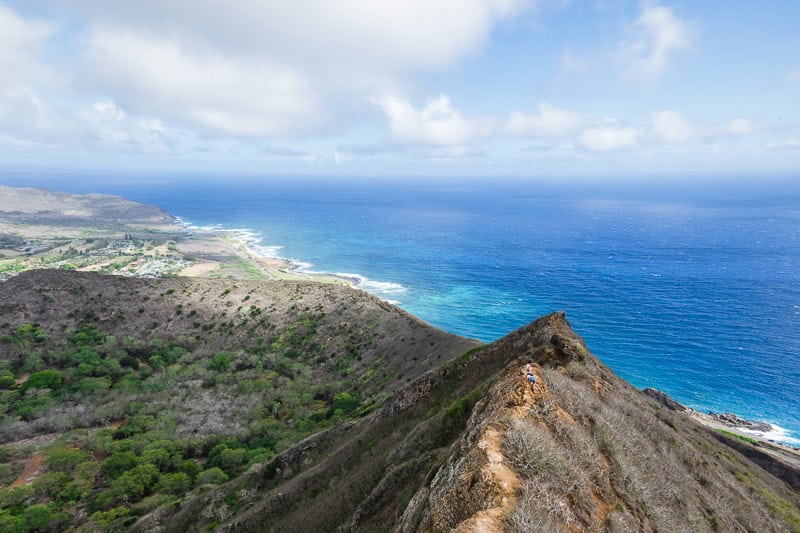 Ridge view of Koko Crater hike in Oahu Hawaii